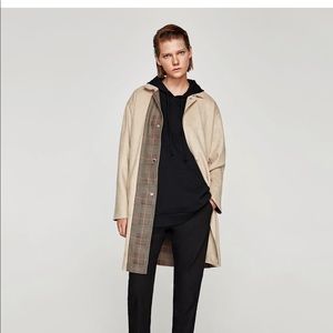 Zara faux suede trench coat
